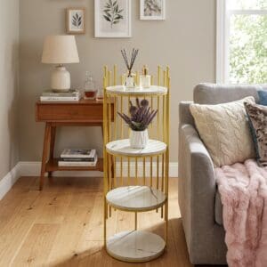 Nordic Tall Circular Display Shelf Unit