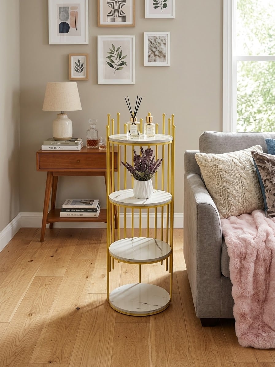Nordic Tall Circular Display Shelf Unit