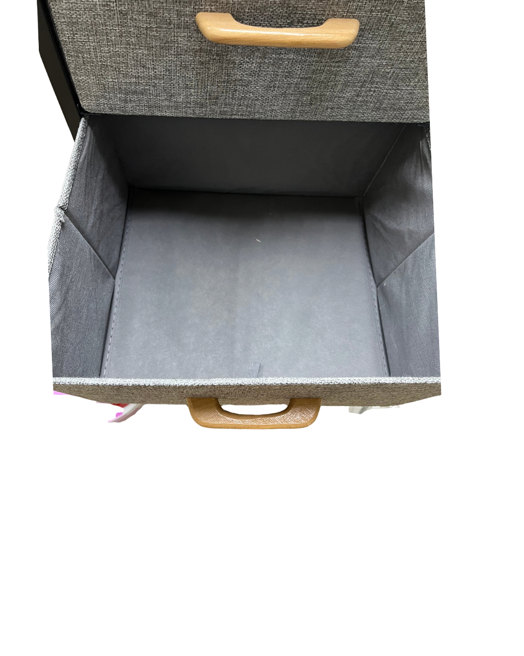 3-Drawer Fabric Storage Dresser with Wooden Top - Image 3