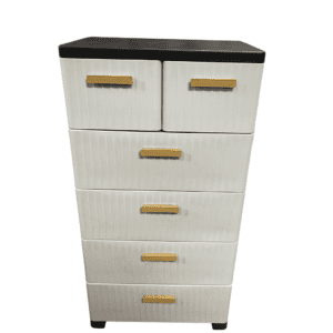 5-Tier Fluted Storage Chest with 6 Drawers
