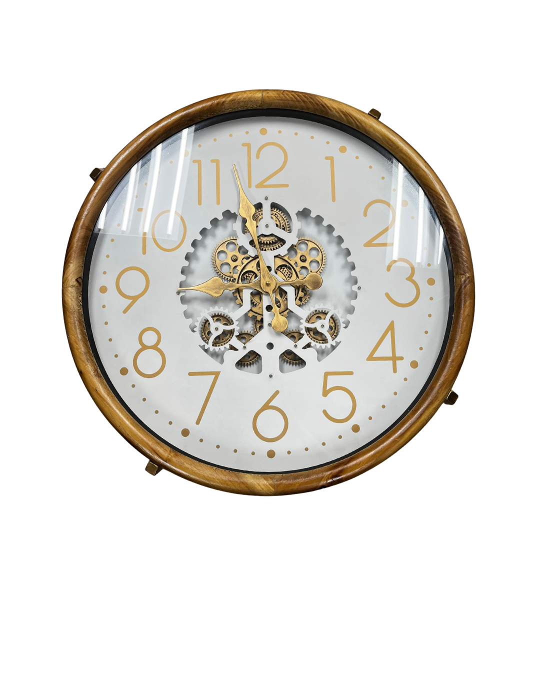 Industrial Steampunk Moving Gear Clock Side Table - Image 2
