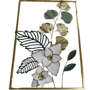 Metal Floral & Ginkgo Leaf Wall Hanging