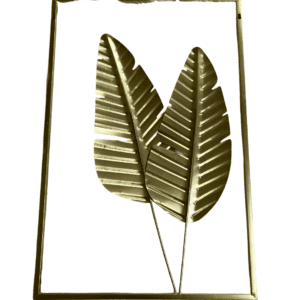 Gold Tropical Leaf Metal Wall Hanging