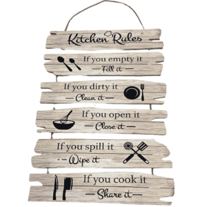 Kitchen Rules Wooden Wall Hanging