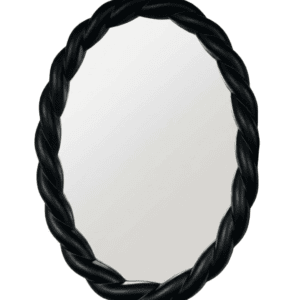 Oval Black Rope Twist Wall Mirror