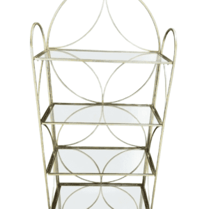 4-Tier Modern Gold Metal & Glass Display Shelving Unit