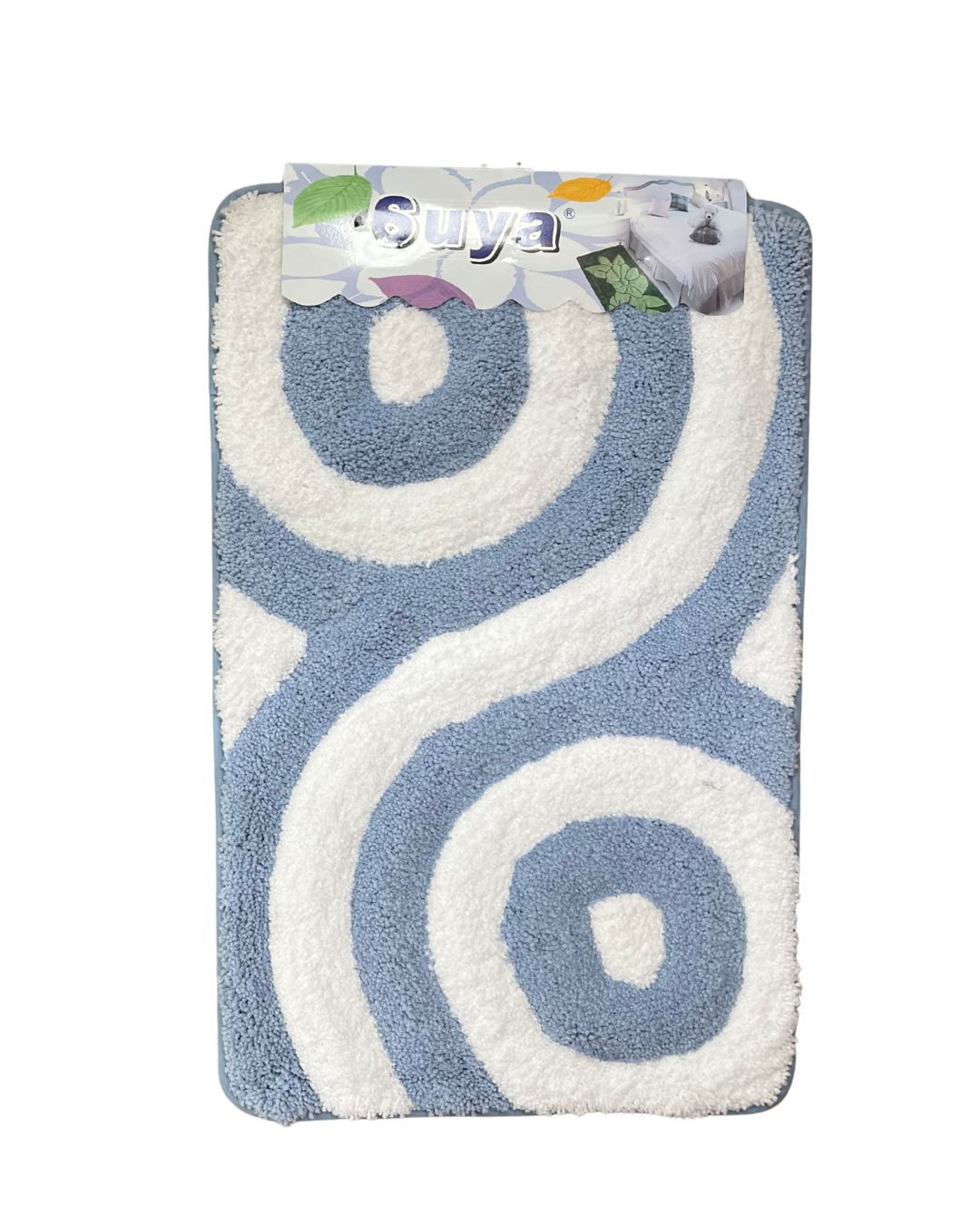 Modern Swirl Geometric Plush Tufted Non-Slip Floor Mat - Image 2