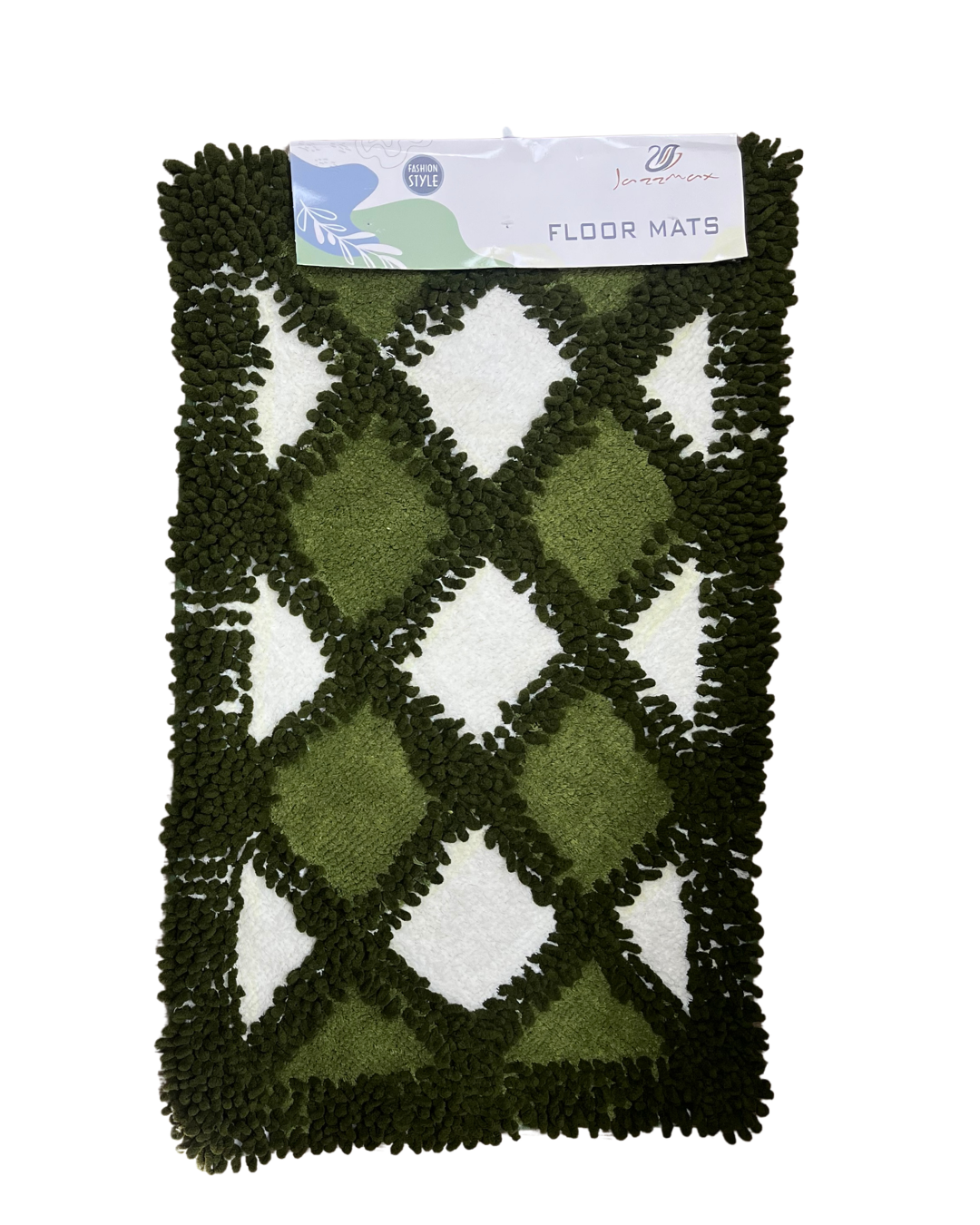 Boho Trellis Chenille & Tufted Diamond Floor Mat - Image 3