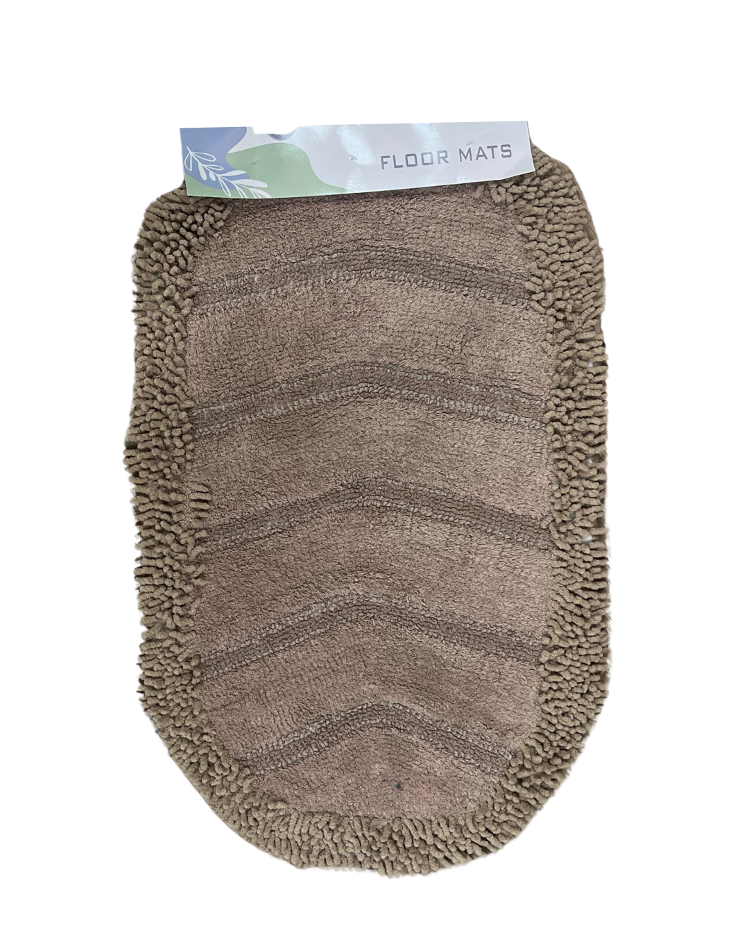 Chevron Textured Chenille-Border Oval Bath & Floor Mat - Image 3