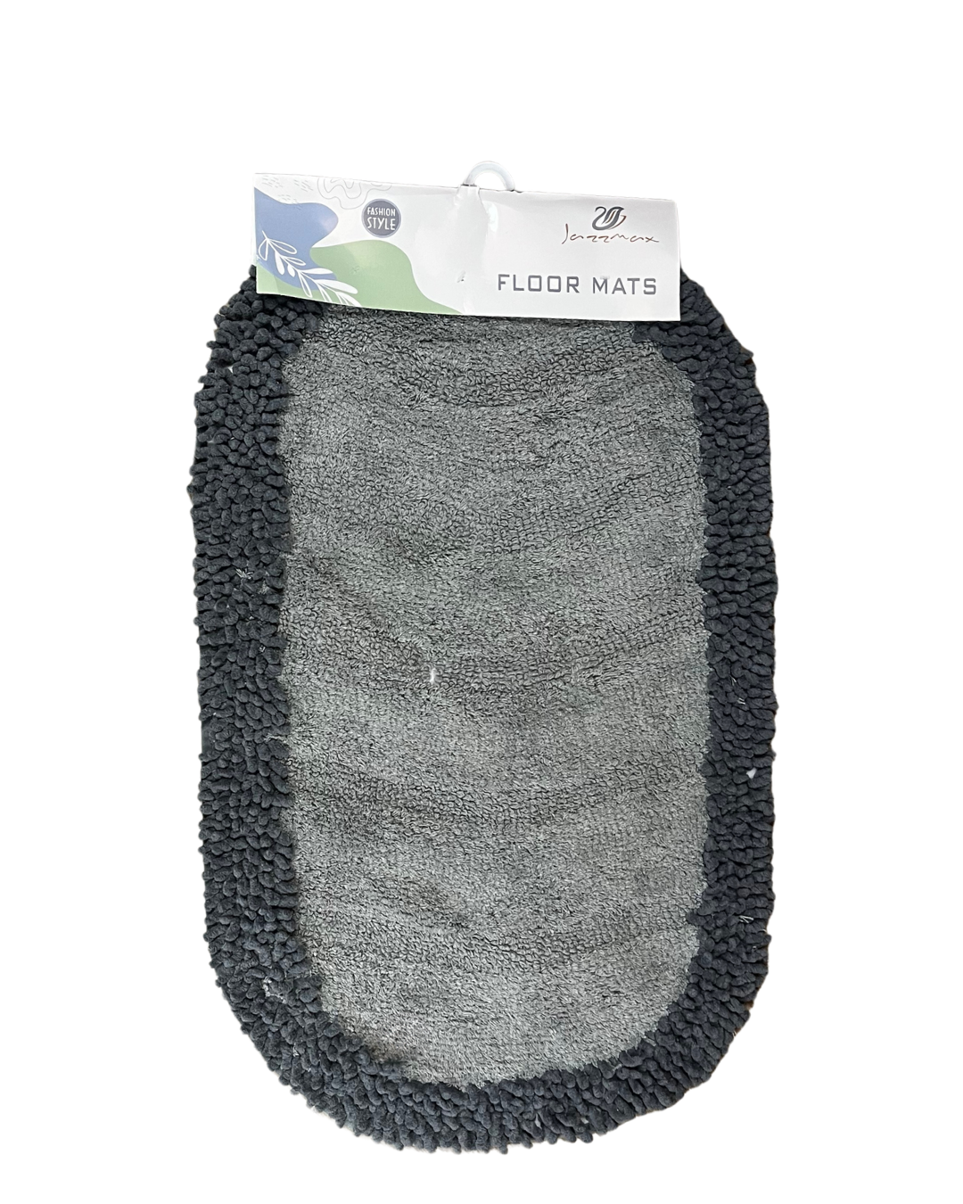 Chevron Textured Chenille-Border Oval Bath & Floor Mat - Image 2