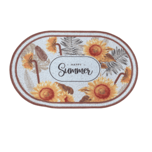 Artistic Printed Oval Entryway & Floor Mat