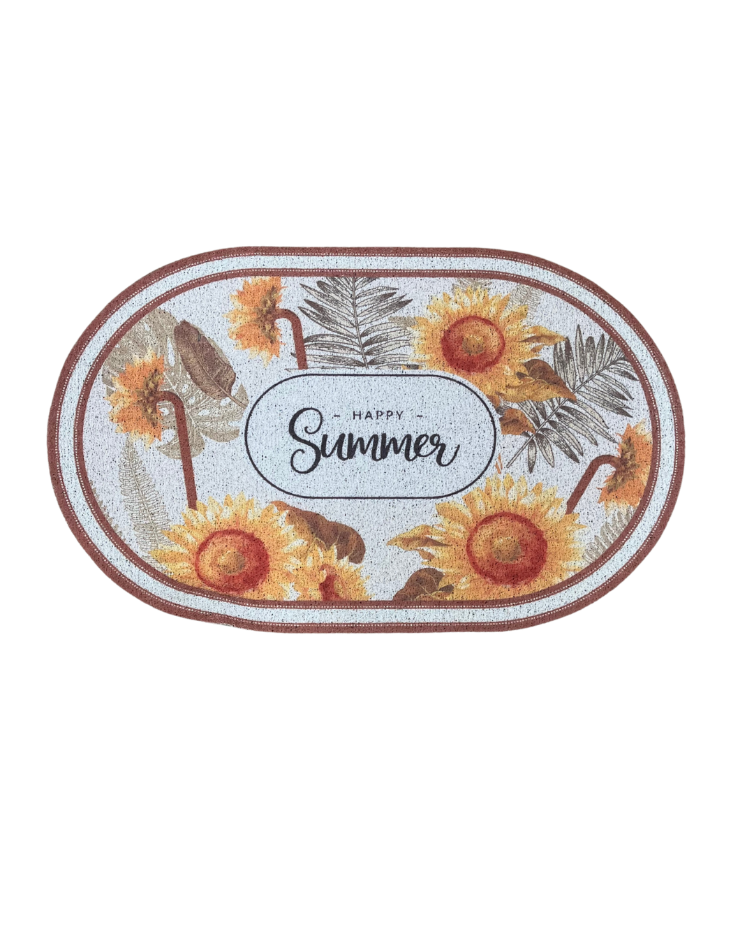 Artistic Printed Oval Entryway & Floor Mat