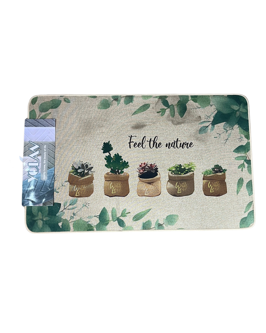 Whimsical Botanical & Inspirational Printed Accent Floor Mat - Image 4