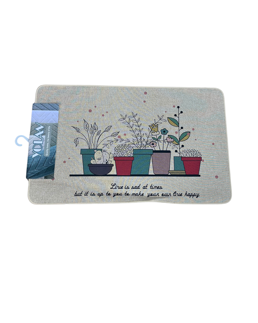 Whimsical Botanical & Inspirational Printed Accent Floor Mat