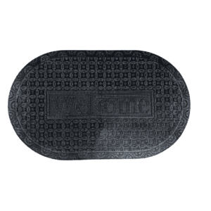 Heavy-Duty Rubber Oval Welcome Rubberized Dirt-Scraper Doormat