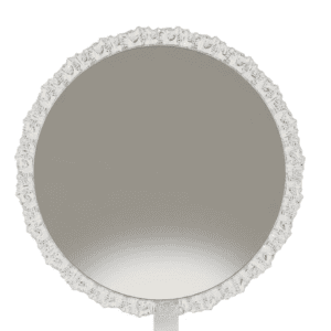 Crystal Rimmed Round Tabletop Vanity Makeup Mirror