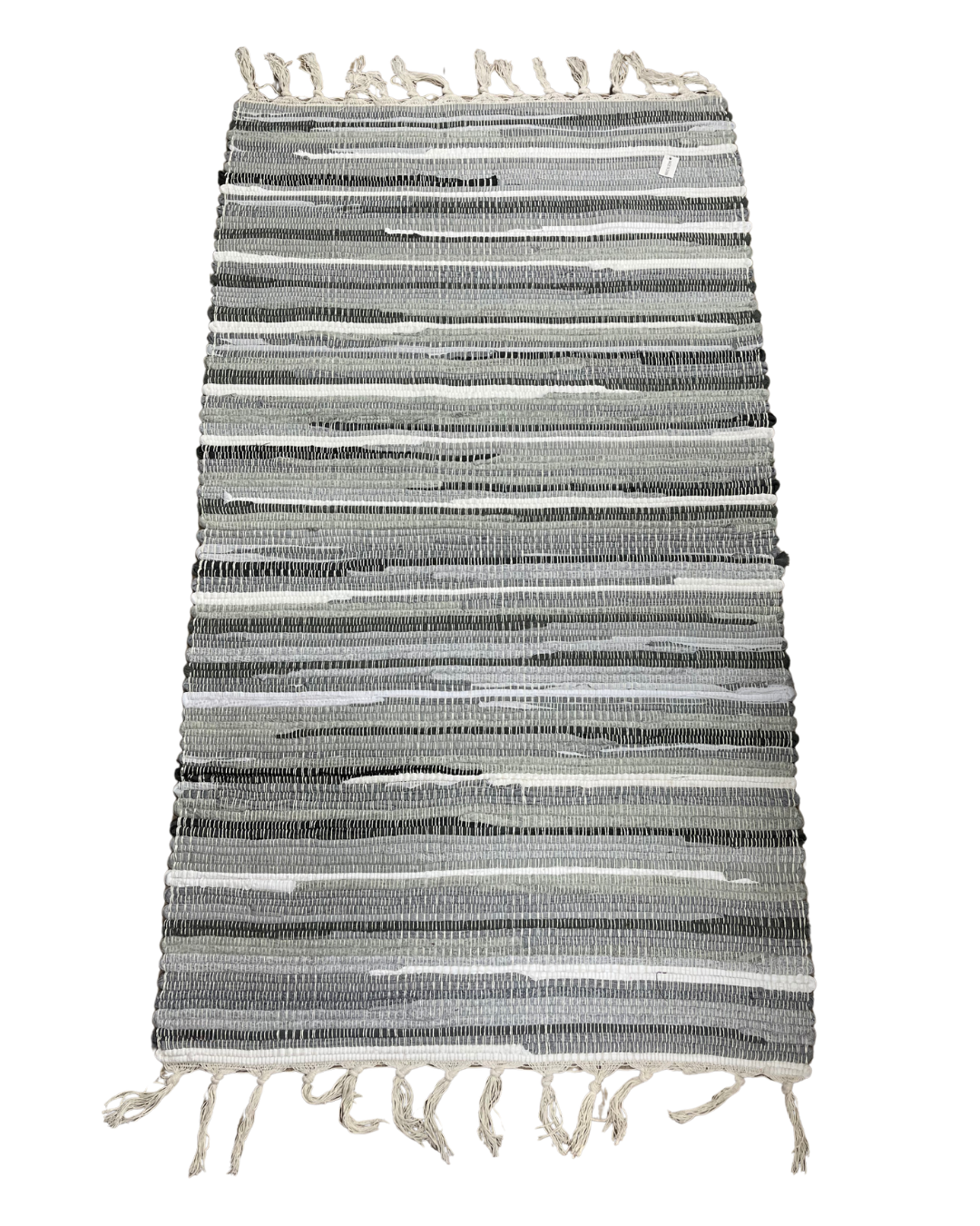 Handwoven Bohemian Cotton Rag Fringed Floor Runner - Image 4