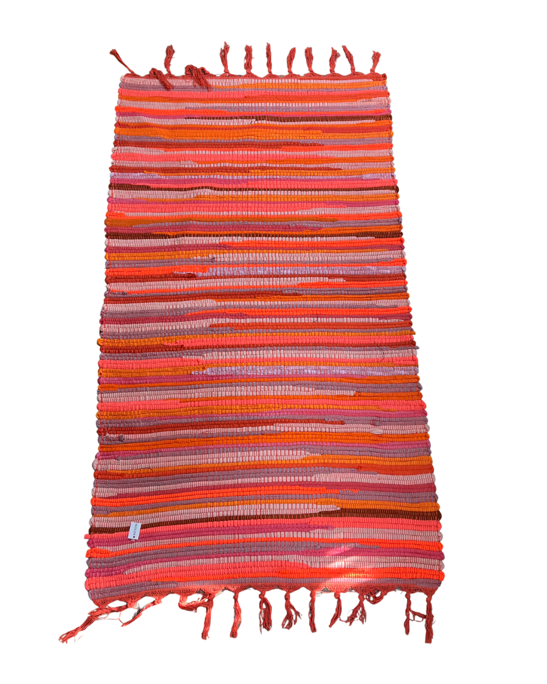 Handwoven Bohemian Cotton Rag Fringed Floor Runner