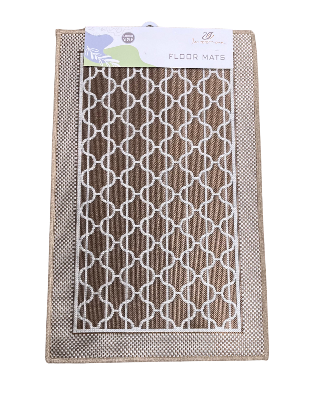 Geometric Flat-Woven Bordered Indoor Floor Mat - Image 3