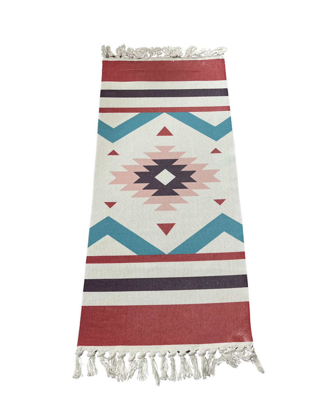Bohemian Tribal Aztec Handwoven Cotton Runner Rug - Image 4