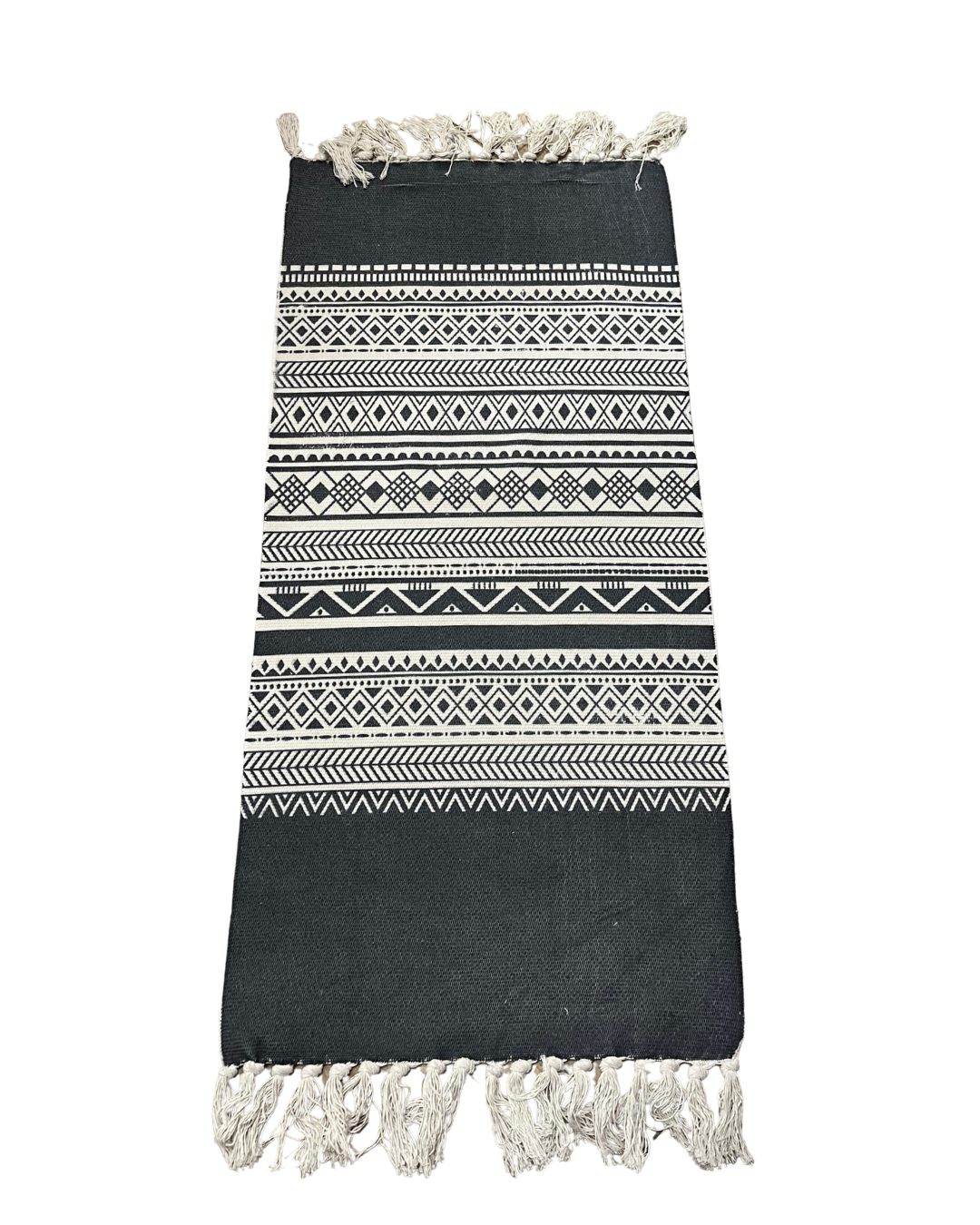 Bohemian Tribal Aztec Handwoven Cotton Runner Rug - Image 2