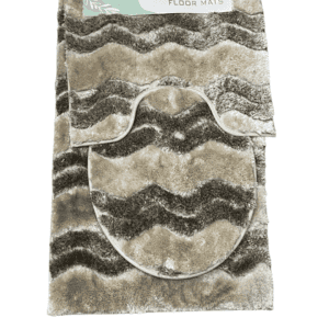3-Piece Textured Wavy Ripple Shag Bathroom Set
