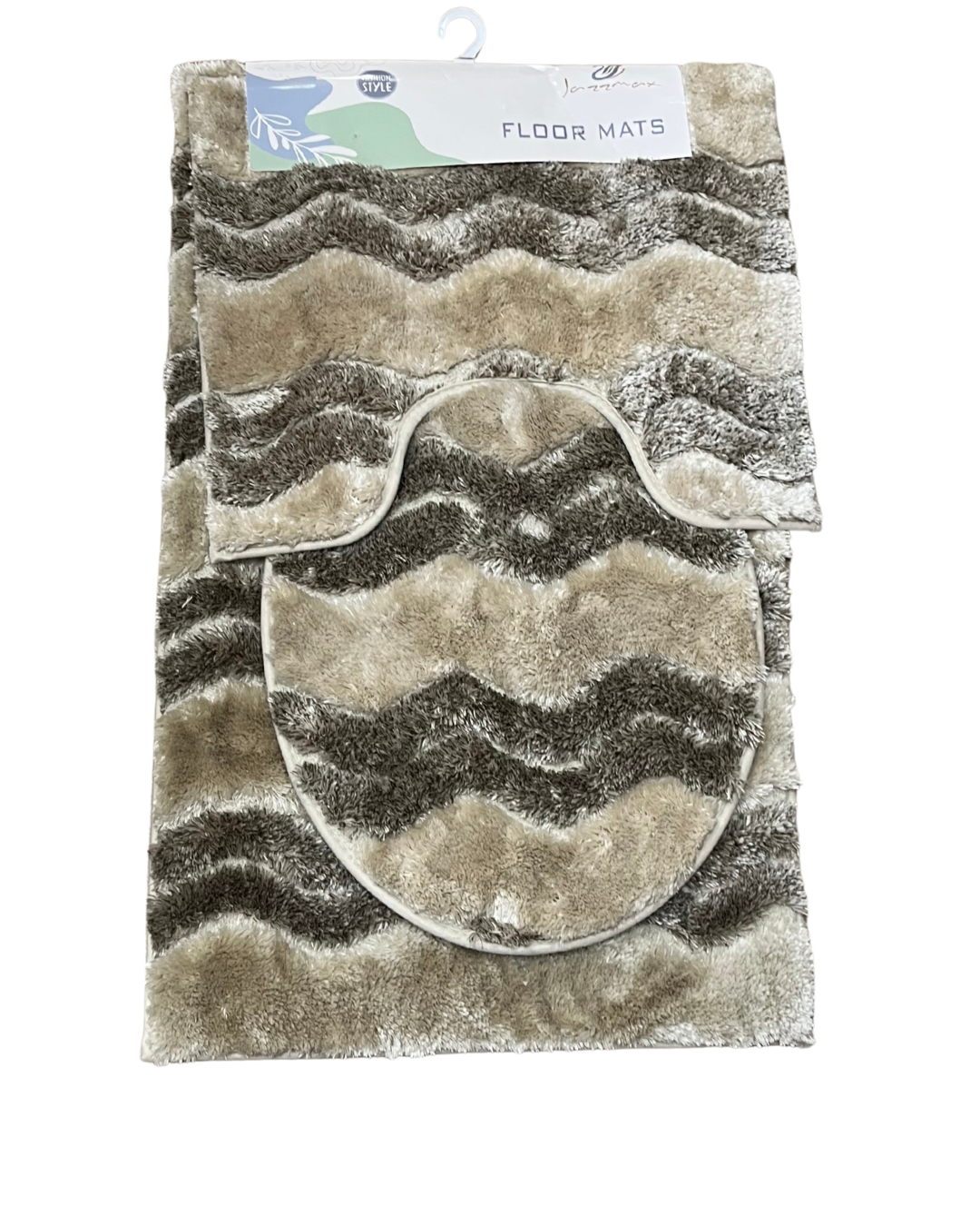3-Piece Textured Wavy Ripple Shag Bathroom Set