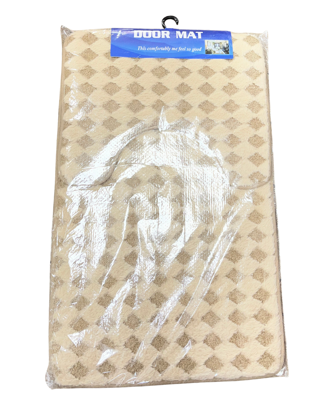 2-Piece Diamond Lattice Fluffy Plush Bathroom Set - Image 3