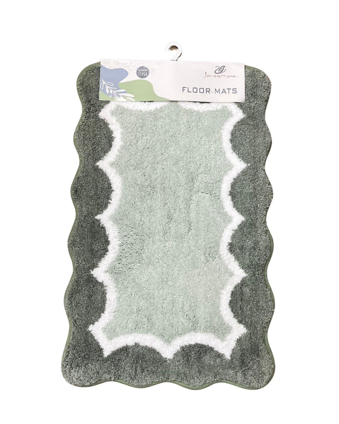 Scalloped Border Plush Microfiber Non-Slip Bath Mat - Image 3