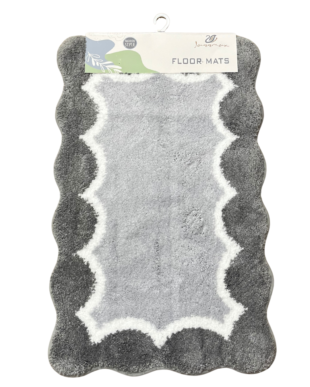 Scalloped Border Plush Microfiber Non-Slip Bath Mat - Image 2