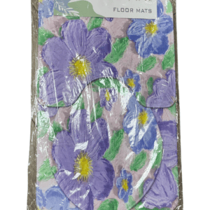 3-Piece Vibrant Printed Microfiber Plush Bathroom Rug Set