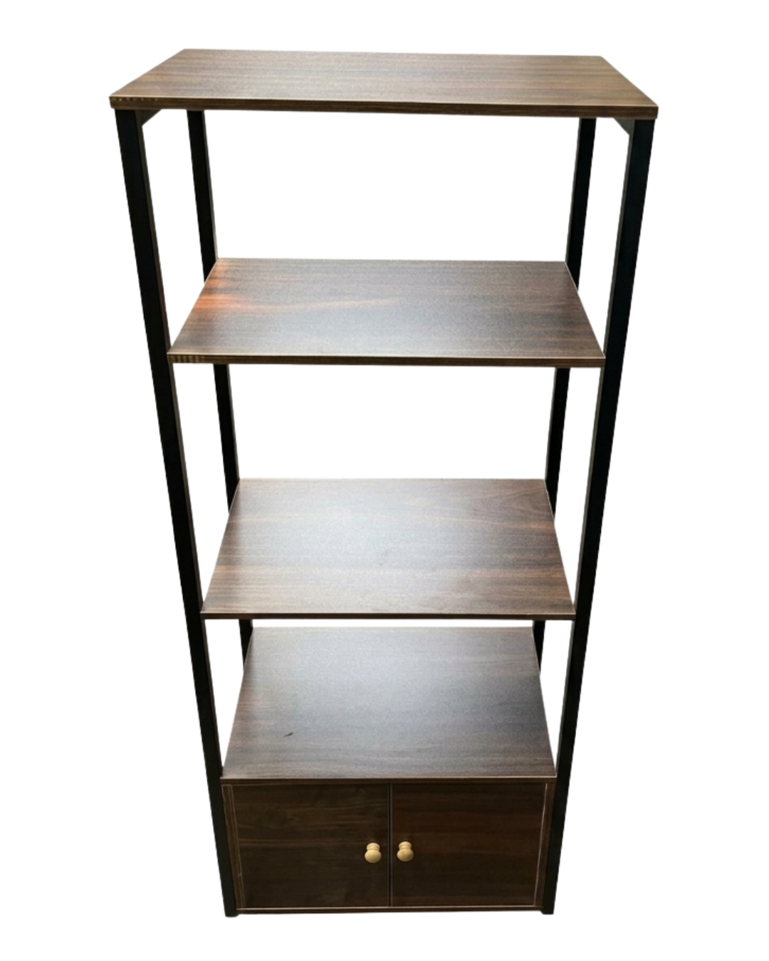 4-Tier Industrial Standing Shelf with Bottom Storage Cabinet