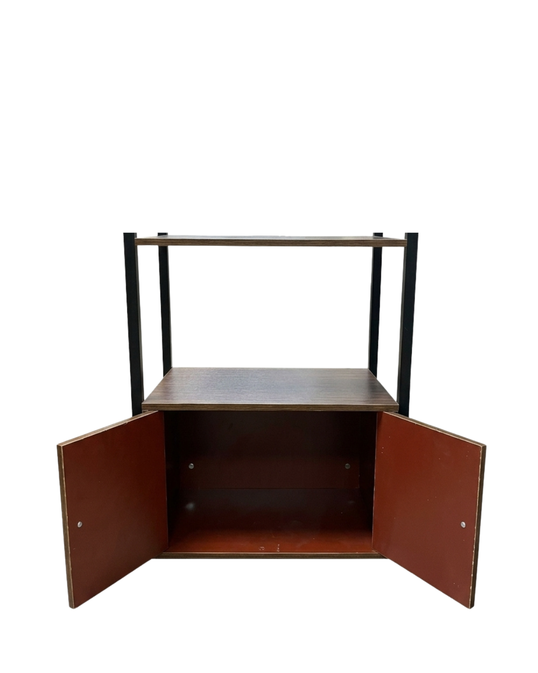 4-Tier Industrial Standing Shelf with Bottom Storage Cabinet - Image 3