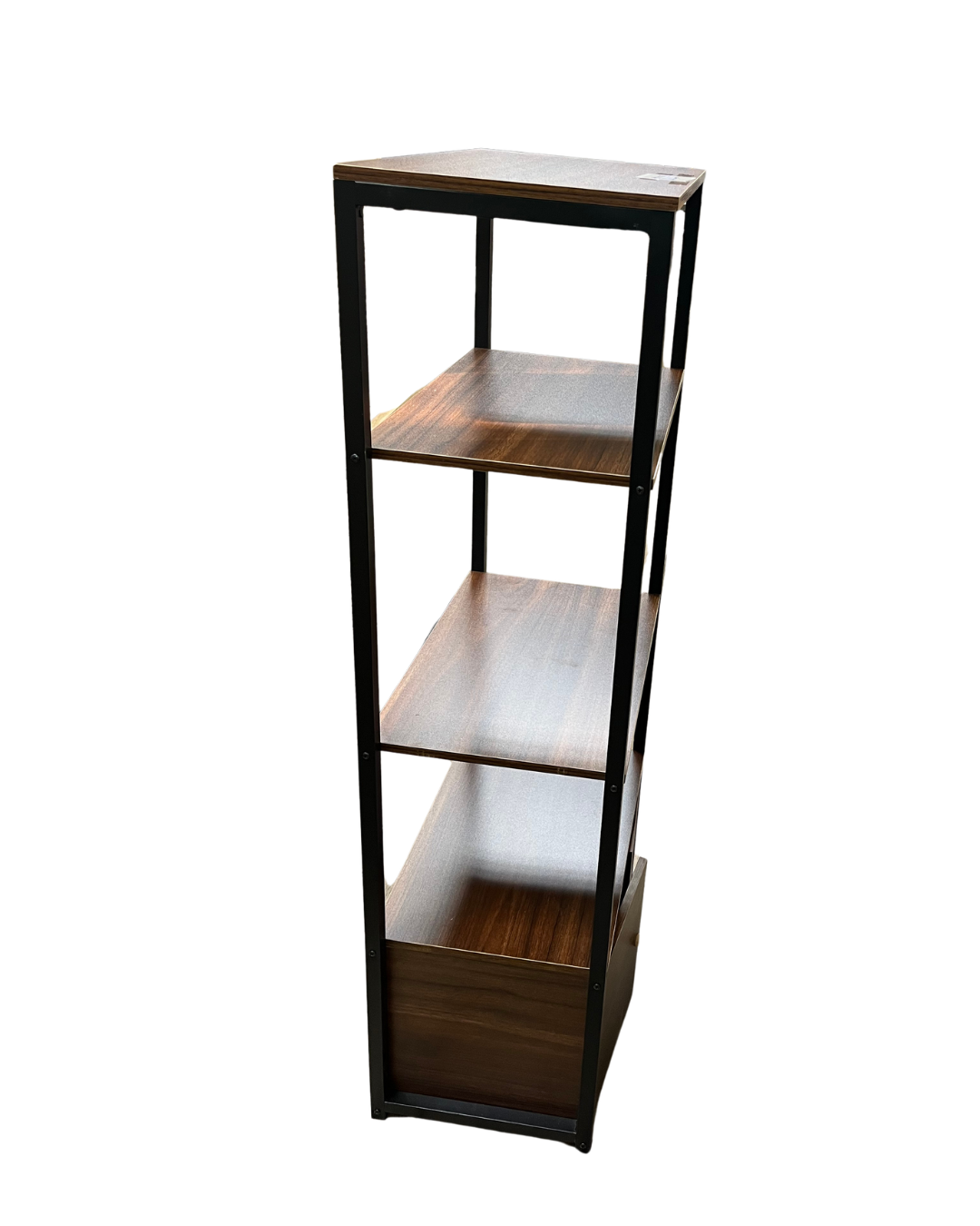 4-Tier Industrial Standing Shelf with Bottom Storage Cabinet - Image 2