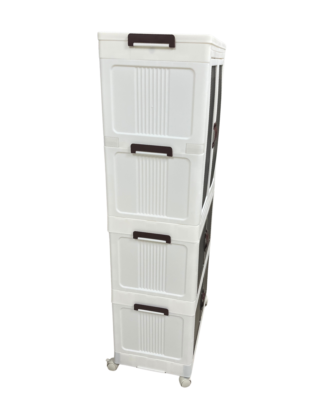 3-Tier Folding Plastic Storage Cabinet - Image 3