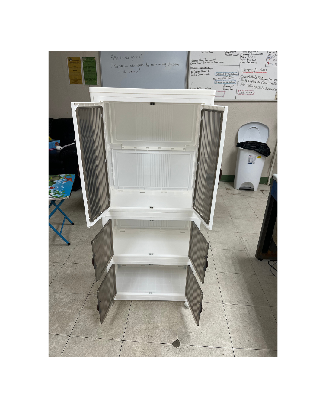 3-Tier Folding Plastic Storage Cabinet - Image 2