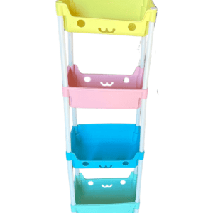 4-Tier Colorful Plastic Rolling Vegetable Rack