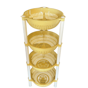 4-Tier Round Plastic Fruit & Vegetable Rack